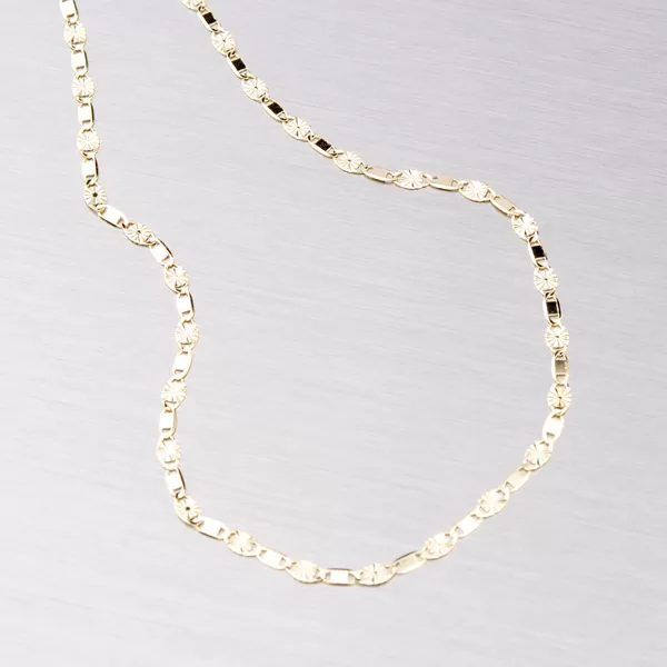 Řetízek žluté zlato 585 gravírovanými ploskami 45-1391