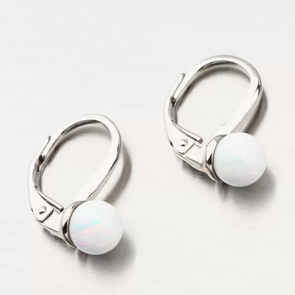 Stříbrné náušnice s bílým opálem UCST-121742/6