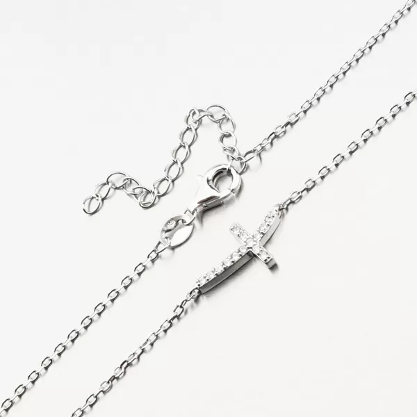 Dámský náhrdelník stříbro 925 zirkon křížkem SST-15546/47