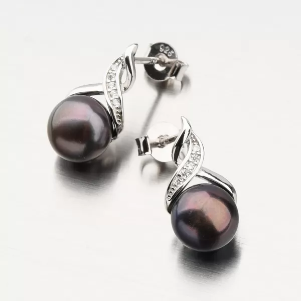 Stříbrné náušnice s perlou a se zirkony UPST-122616PB