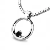 Přívěsek - kroužek s briliantem 140023-B-DIA-Black