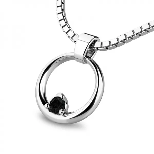 Přívěsek - kroužek s briliantem 140023-B-DIA-Black
