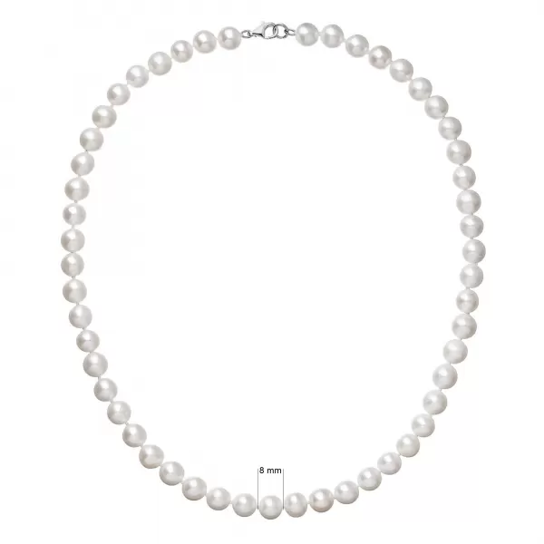 Perlový náhrdelník z pravých říčních perel se zapínáním z bílého 14 karátového zlata 822003.1