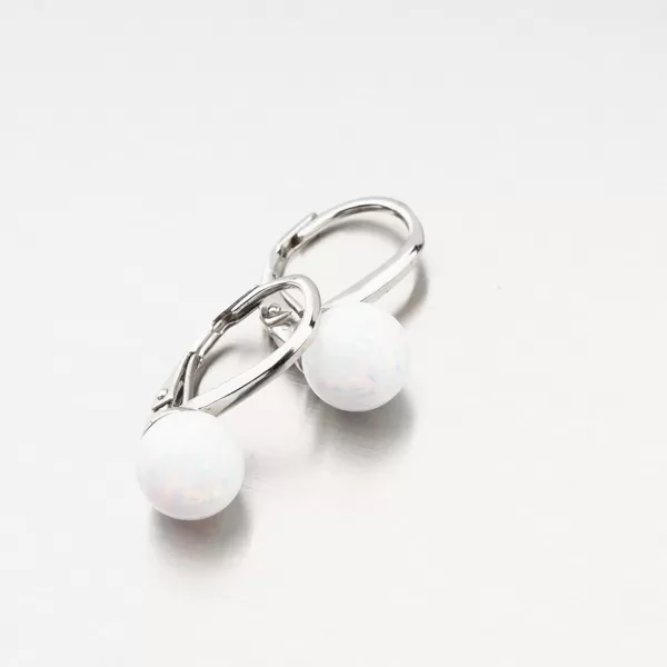 Stříbrné náušnice s bílým opálem UCST-121745/8