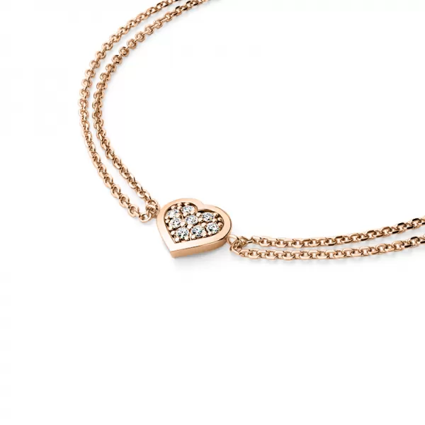 Náramek se srdíčkem a brilianty 10877-NR02-CV