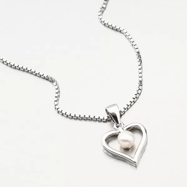 Dámský přívěsek stříbro 925 perly srdce HST-13659
