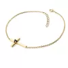 Zlatý náramek křížek s černým diamantem 10872-NR01-ZL-Black
