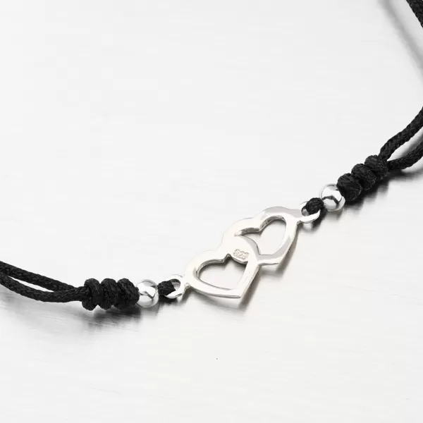 Náramek stříbro 925 provázkový srdce BST-14571