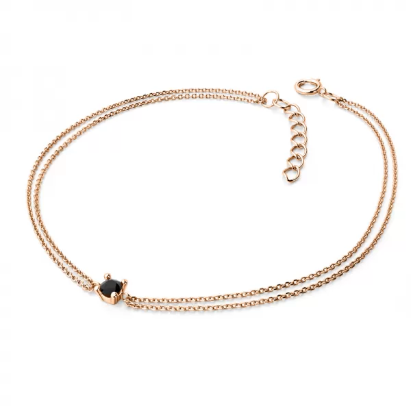 Zlatý náramek s černým diamantem 10828-NR02-CV-Black