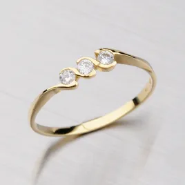 Dámský prsten žluté zlato 585 zirkon 451-1637