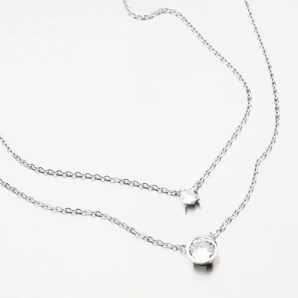 Dámský náhrdelník stříbro 925 zirkon dvojitý se SST-151297/47