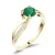 Dámský prsten žluté zlato 585/1000 přírodní diamant 0.50 ct G/SI smaragd a brilianty 140002-ZL-SMAR