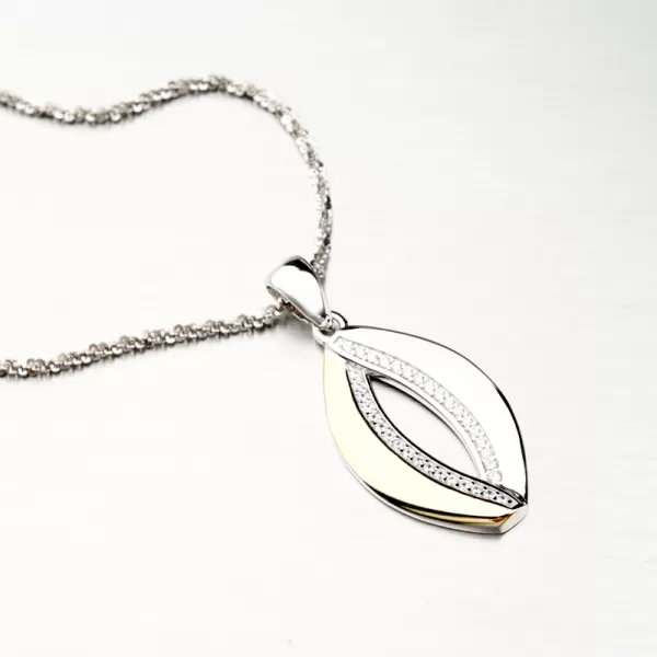 Pozlacený stříbrný přívěsek se zirkony PKL-3077