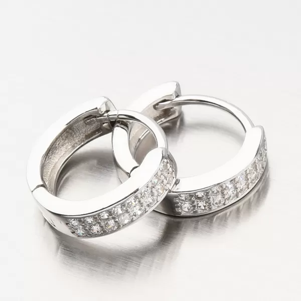Stříbrné kruhy se zirkony UCST-122908