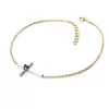 Zlatý náramek křížek s černým diamantem 10872-NR01-ZLB-Black