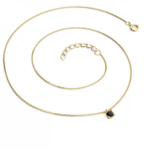 Zlatý náhrdelník s černým diamantem 10828-NH02-ZL-Black