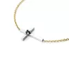 Náhrdelník s křížkem s černým diamantem 10872-NH01-ZLB-Black
