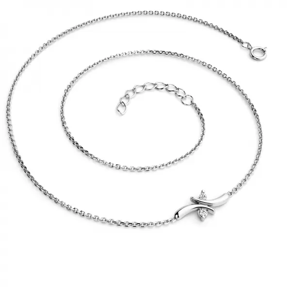 Náhrdelník s brilianty z bílého zlata 10851-NH01-B