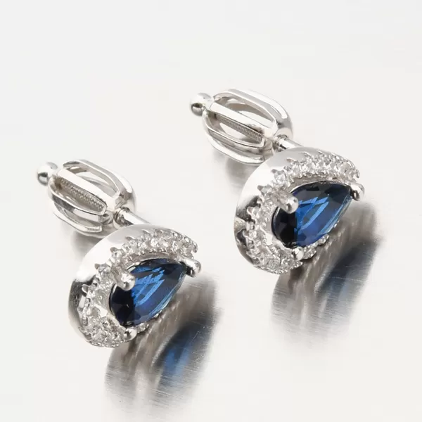 Dámské náušnice stříbro 925 zirkon safír a se UPST-122020/S