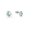 Náušnice bižuterie se Swarovski krystaly zelené kulaté 51037.3