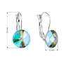Náušnice bižuterie se Swarovski krystaly zelené fialové kulaté 51002.5