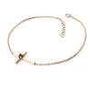 Zlatý náramek křížek s černým diamantem 10872-NR01-CV-Black