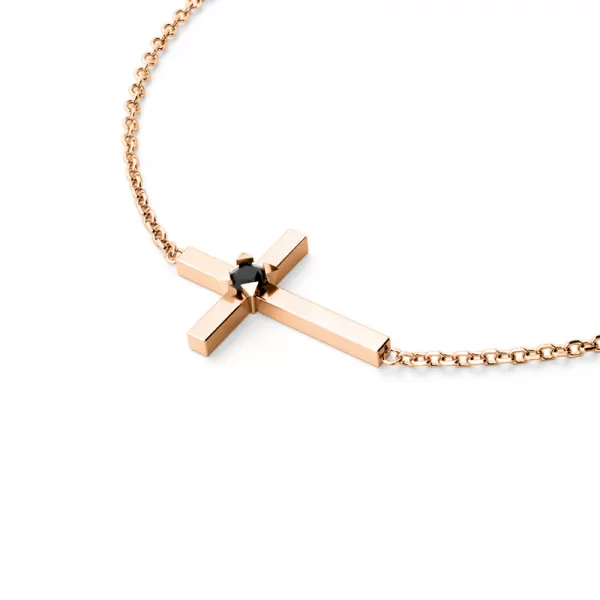 Náhrdelník s křížkem s černým diamantem 10872-NH01-CV-Black