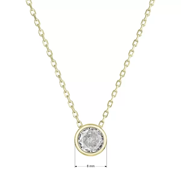 Pozlacený náhrdelník s čirým zirkonem 12052.1