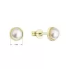 Zlaté 14 karátové náušnice pecky žluté zlato s bílou říční perlou 91P00031