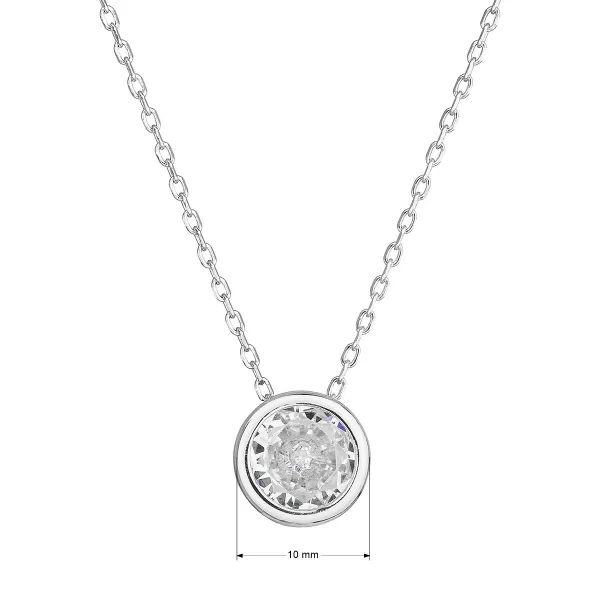 Stříbrný náhrdelník s čirým zirkonem 12051.1 crystal