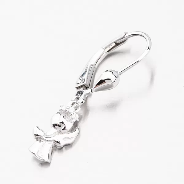 Stříbrné náušnice anděl se zirkony PKL-2115