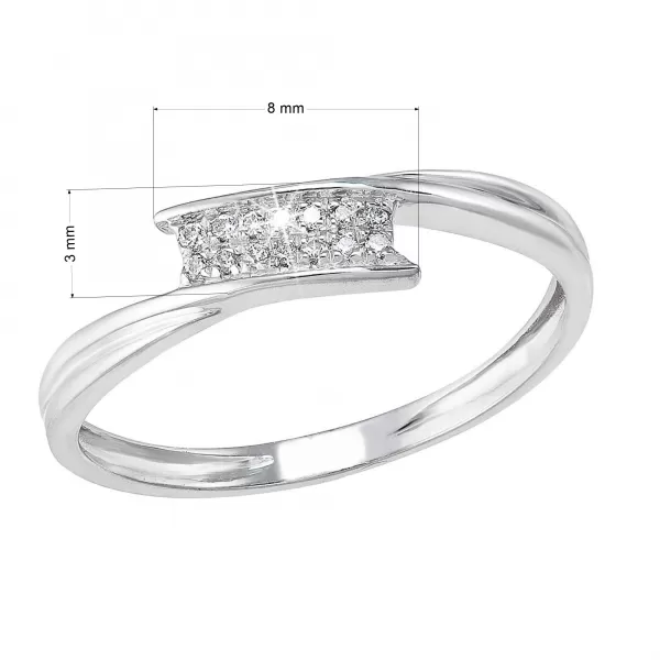 Stříbrný prsten se zirkony bílý 885005.1