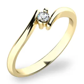 Zásnubní prsten žluté zlato 585/1000 přírodní diamant 0.045 ct G/SI 10846D-ZL