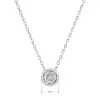 Stříbrný náhrdelník s čirým zirkonem 12052.1 crystal