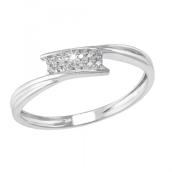 Stříbrný prsten se zirkony bílý 885005.1