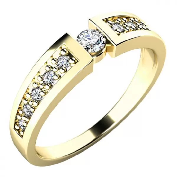 Zásnubní prsten s diamanty ZP-10775D-ZL