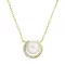 Pozlacený stříbrný náhrdelník s bílou říční perlou 22039.1
