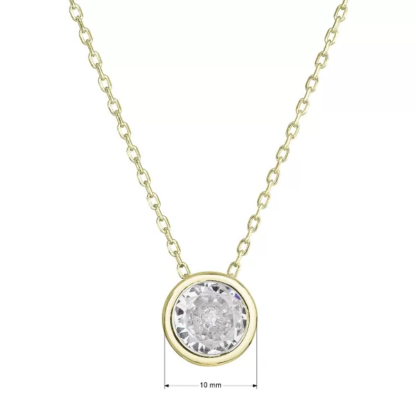 Pozlacený náhrdelník s čirým zirkonem 12051.1
