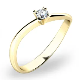 Zásnubní prsten žluté zlato 585/1000 přírodní diamant 0.052 ct G/SI ZP-10841D-ZL