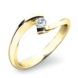 Zásnubní prsten žluté zlato 585/1000 přírodní diamant 0.055 ct G/SI ZP-10818D-ZL