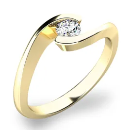 Zásnubní prsten žluté zlato 585/1000 přírodní diamant 0.150 ct G/SI ZP-10842D-ZL