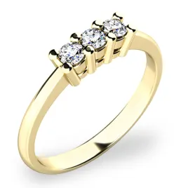 Zásnubní prsten žluté zlato 585/1000 přírodní diamant 0.135 ct G/SI ZP-10848D-ZL