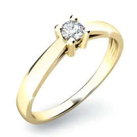 Zásnubní prsten žluté zlato 585/1000 přírodní diamant 0.110 ct G/SI ZP-10797D-ZL