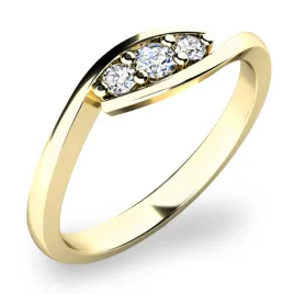Dámský prsten žluté zlato 585/1000 přírodní diamant 0.089 ct G/SI 10847D-ZL