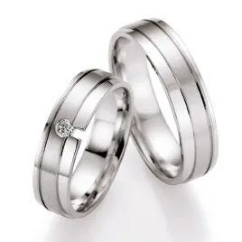 Snubní prsteny bílé zlato 585 přírodní diamant 0.045 ct SP-523