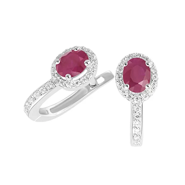 Náušnice s rubíny a diamanty GKW52432-B-RUB