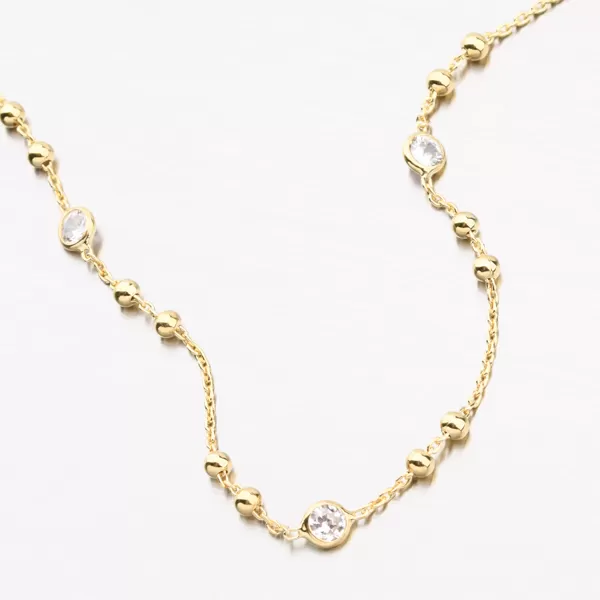 Náramek pozlacený se zirkony - stříbro 925 B2201125-0398-SLX