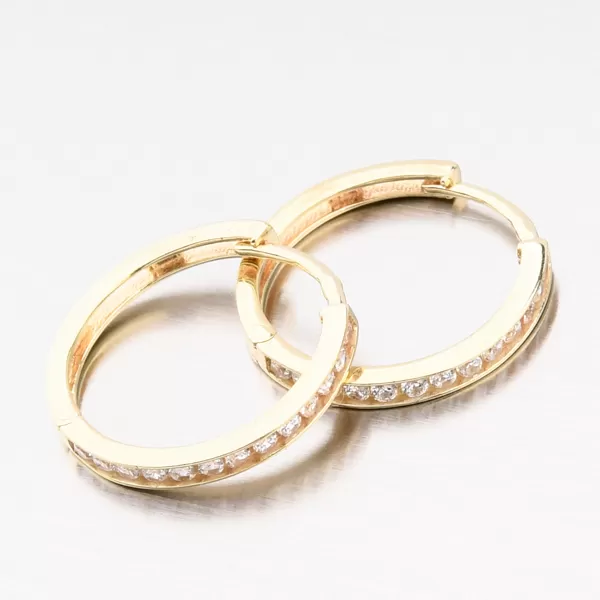 Kroužky se zirkony 16 mm - zlato 585 42-32575