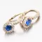 Dámské náušnice žluté zlato 585 zirkon s modrý safír a modré kameny 663P-120283-02