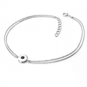 Náramek s černým diamantem z bílého zlata 10911-NR02-B-Black